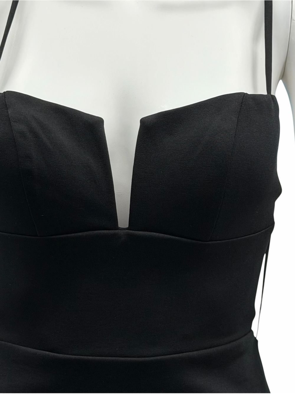 NWT La Femme 31758 Black Strappy Back Mini Dress Size 00 - Picture 3 of 10